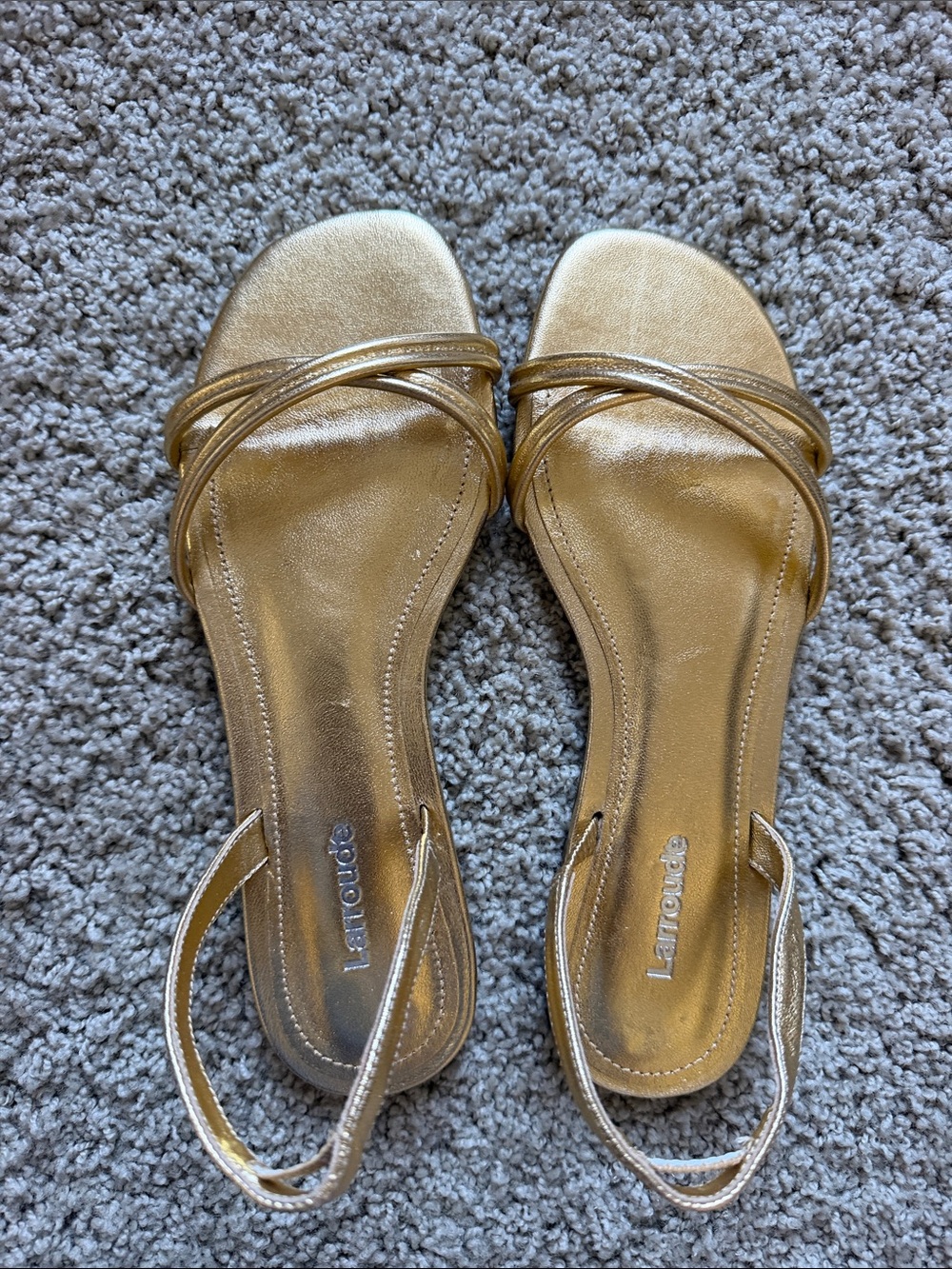 Larroude gold sandals - Picture 3 of 3